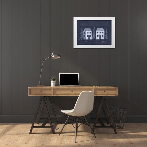 Merry Christmas White Modern Wood Framed Art Print by Shamp, Cindy