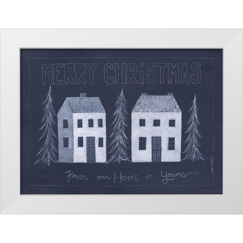 Merry Christmas White Modern Wood Framed Art Print by Shamp, Cindy