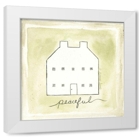Peaceful White Modern Wood Framed Art Print by Shamp, Cindy