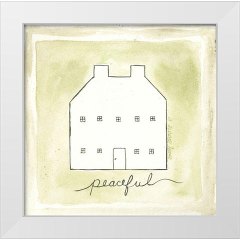 Peaceful White Modern Wood Framed Art Print by Shamp, Cindy