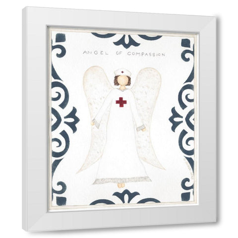 Angel of Compassion White Modern Wood Framed Art Print by Shamp, Cindy