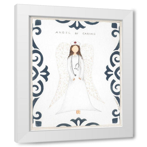 Angel of Caring White Modern Wood Framed Art Print by Shamp, Cindy