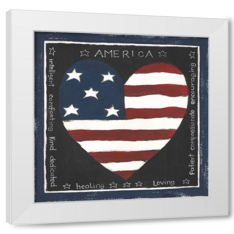 American Heart White Modern Wood Framed Art Print by Shamp, Cindy
