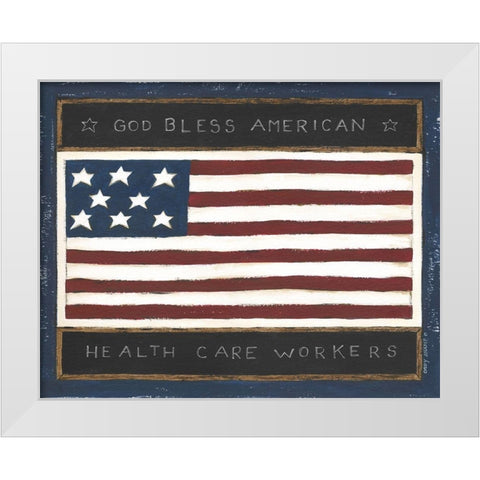 God Bless Health Care Workers White Modern Wood Framed Art Print by Shamp, Cindy