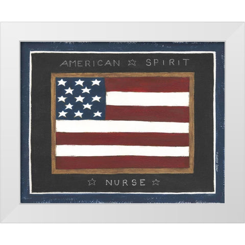 American Spirit - Nurse White Modern Wood Framed Art Print by Shamp, Cindy