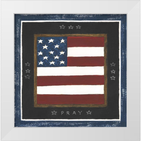 Pray White Modern Wood Framed Art Print by Shamp, Cindy