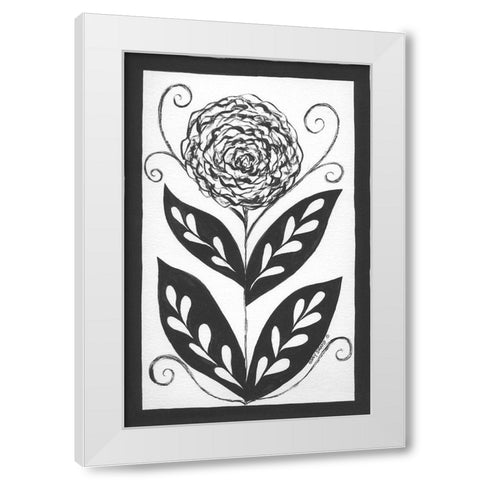 Peony I White Modern Wood Framed Art Print by Shamp, Cindy