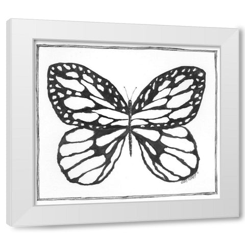 Butterfly II White Modern Wood Framed Art Print by Shamp, Cindy