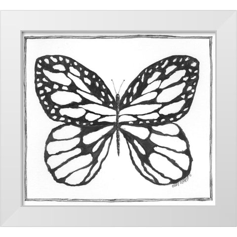 Butterfly II White Modern Wood Framed Art Print by Shamp, Cindy