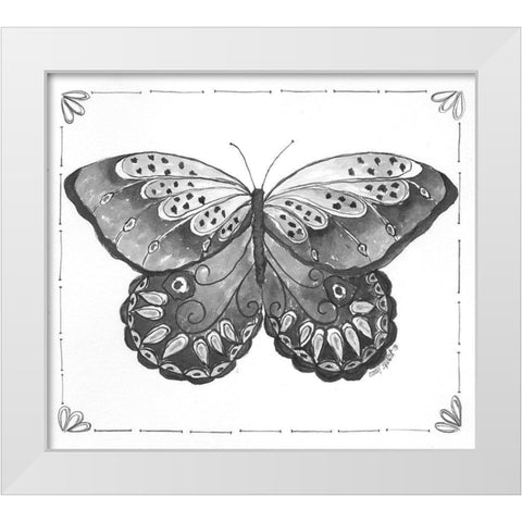 Butterfly VII White Modern Wood Framed Art Print by Shamp, Cindy