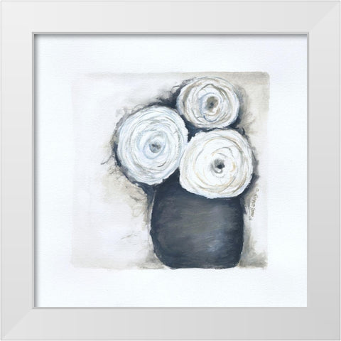 Gray Vase I White Modern Wood Framed Art Print by Shamp, Cindy