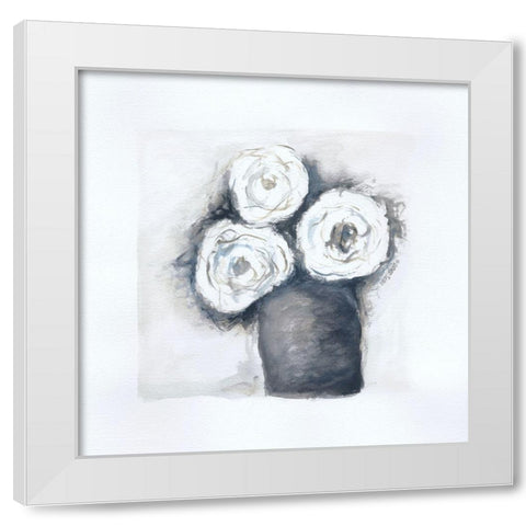 Gray Vase II White Modern Wood Framed Art Print by Shamp, Cindy