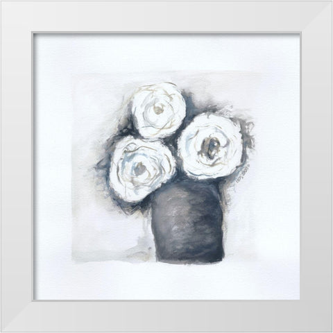 Gray Vase II White Modern Wood Framed Art Print by Shamp, Cindy