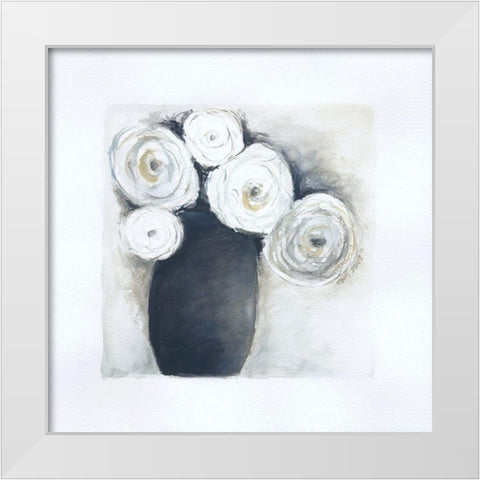 Gray Vase IV White Modern Wood Framed Art Print by Shamp, Cindy