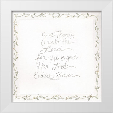 Give Thanks White Modern Wood Framed Art Print by Shamp, Cindy