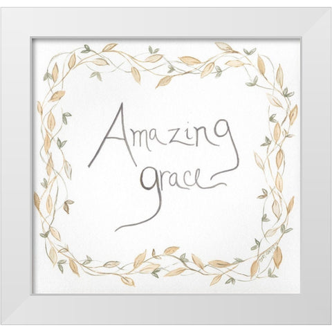 Amazing Grace White Modern Wood Framed Art Print by Shamp, Cindy
