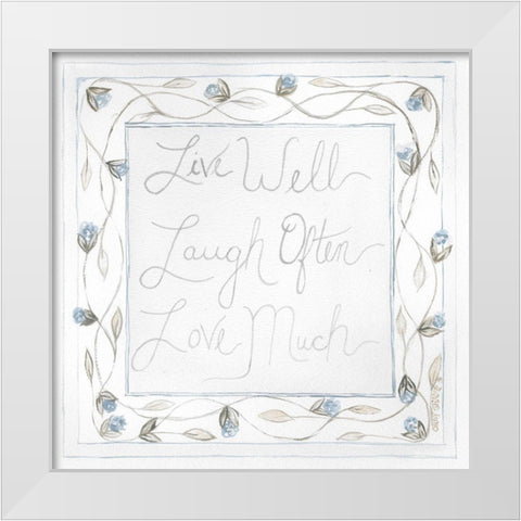 Live Well White Modern Wood Framed Art Print by Shamp, Cindy