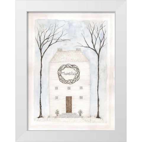 Thankful White Modern Wood Framed Art Print by Shamp, Cindy