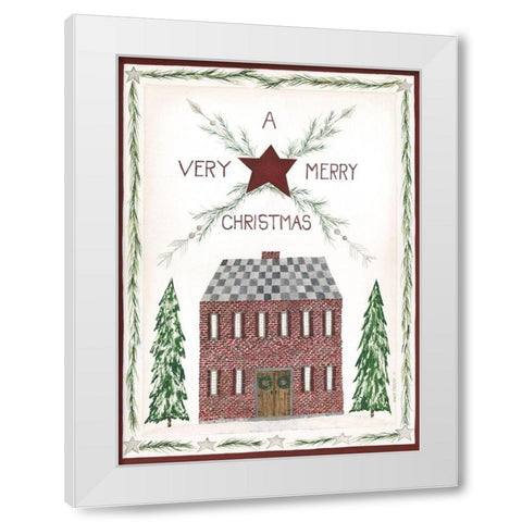 Very Merry Christmas White Modern Wood Framed Art Print by Shamp, Cindy