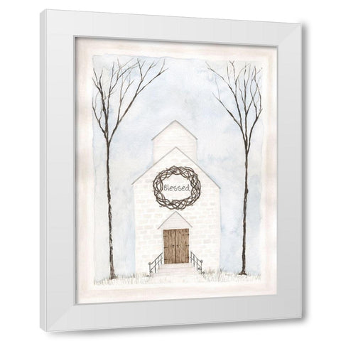 Blessed White Modern Wood Framed Art Print by Shamp, Cindy