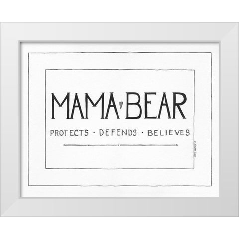 Mama Bear White Modern Wood Framed Art Print by Shamp, Cindy