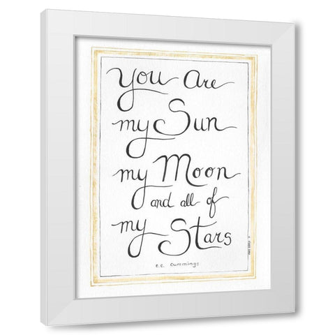 Sun and Moon White Modern Wood Framed Art Print by Shamp, Cindy