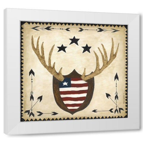 American Antler White Modern Wood Framed Art Print by Shamp, Cindy