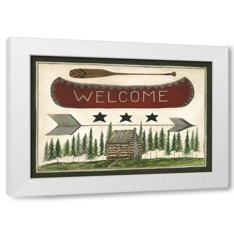 Welcome Canoe White Modern Wood Framed Art Print by Shamp, Cindy