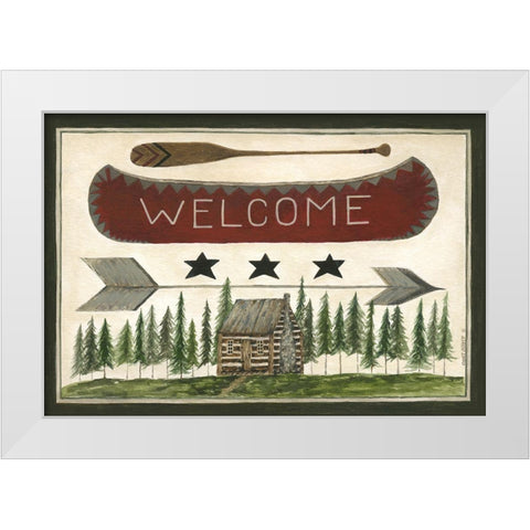 Welcome Canoe White Modern Wood Framed Art Print by Shamp, Cindy