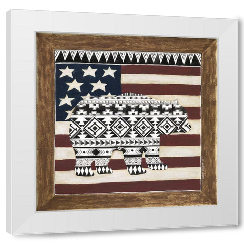 Bear White Modern Wood Framed Art Print by Shamp, Cindy