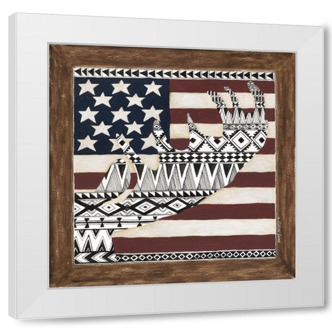 Moose White Modern Wood Framed Art Print by Shamp, Cindy