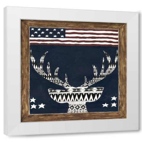 Elk White Modern Wood Framed Art Print by Shamp, Cindy