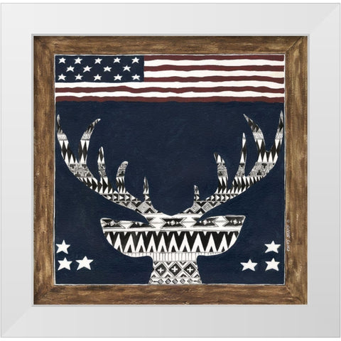 Elk White Modern Wood Framed Art Print by Shamp, Cindy