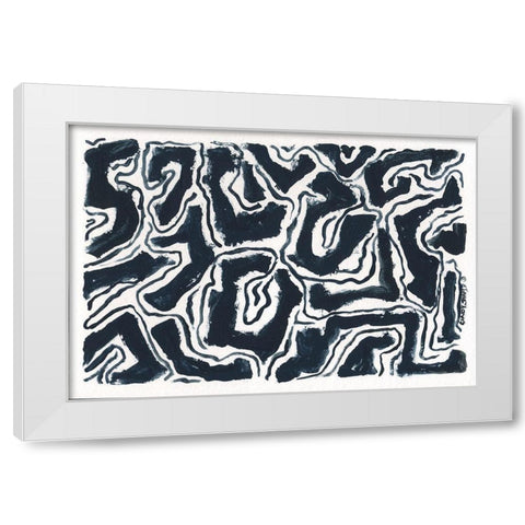 Modern Blues White Modern Wood Framed Art Print by Shamp, Cindy
