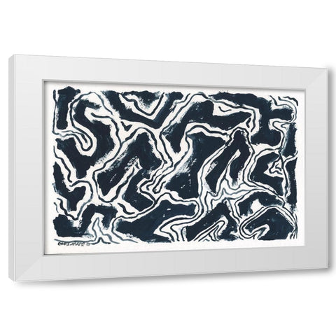Modern Blues II White Modern Wood Framed Art Print by Shamp, Cindy