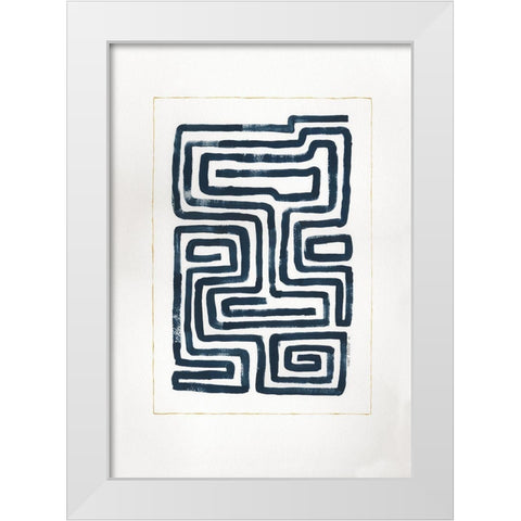 Blue Maze II White Modern Wood Framed Art Print by Shamp, Cindy
