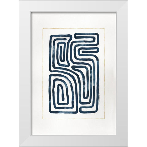 Blue Maze IV White Modern Wood Framed Art Print by Shamp, Cindy