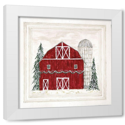 Christmas at the Farm II White Modern Wood Framed Art Print by Shamp, Cindy