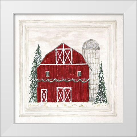 Christmas at the Farm II White Modern Wood Framed Art Print by Shamp, Cindy