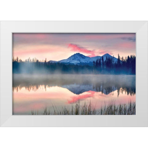 Mountain Fog White Modern Wood Framed Art Print by Frates, Dennis
