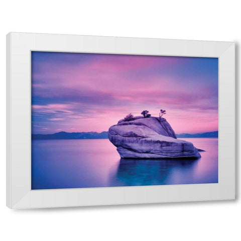 Island Sunset White Modern Wood Framed Art Print by Frates, Dennis