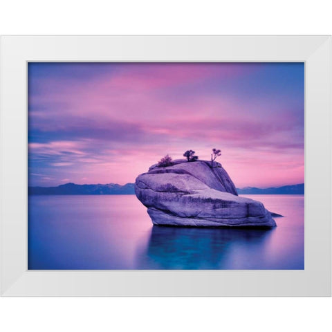 Island Sunset White Modern Wood Framed Art Print by Frates, Dennis
