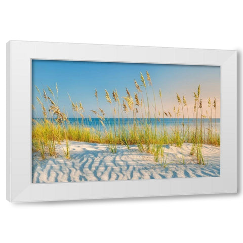 Sand and Sea White Modern Wood Framed Art Print by Frates, Dennis