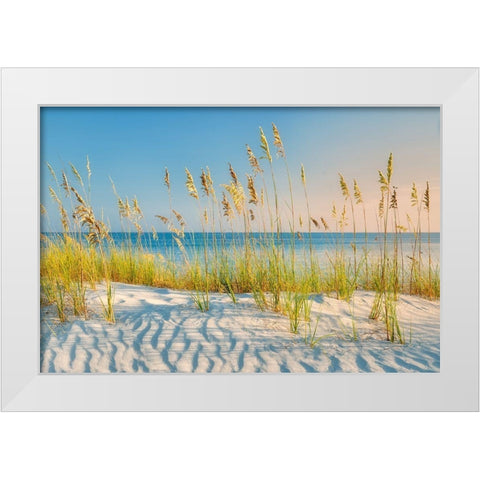 Sand and Sea White Modern Wood Framed Art Print by Frates, Dennis
