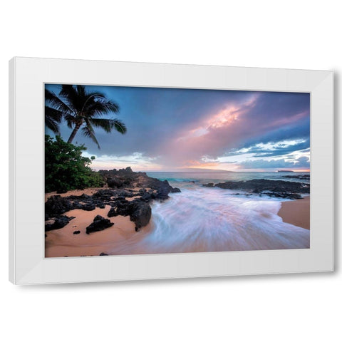 Beach Calm White Modern Wood Framed Art Print by Frates, Dennis