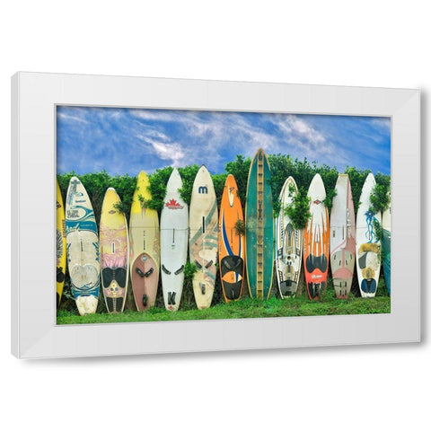 Surfboards White Modern Wood Framed Art Print by Frates, Dennis