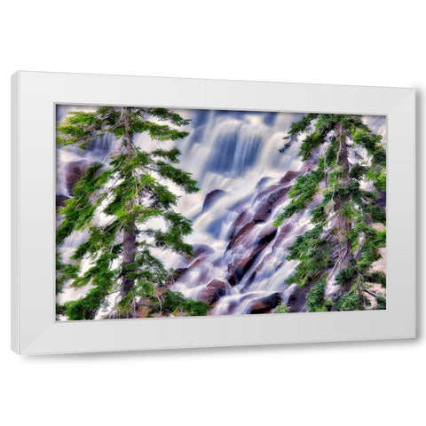 The Falls White Modern Wood Framed Art Print by Frates, Dennis
