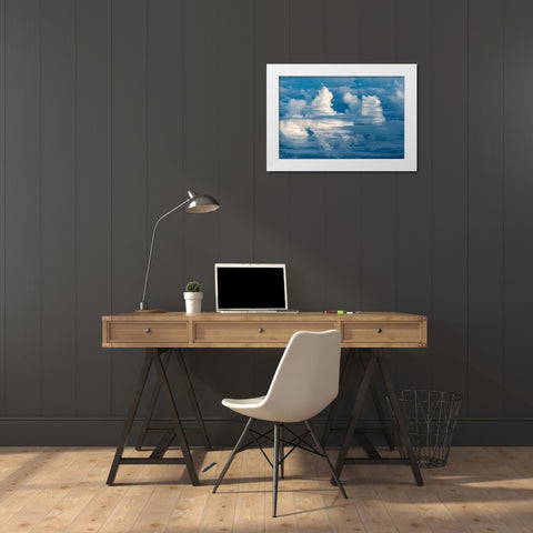 In the Clouds White Modern Wood Framed Art Print by Frates, Dennis