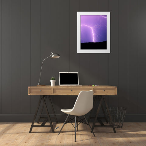 Lightning II White Modern Wood Framed Art Print by Frates, Dennis