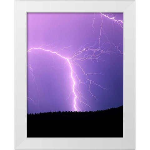 Lightning II White Modern Wood Framed Art Print by Frates, Dennis